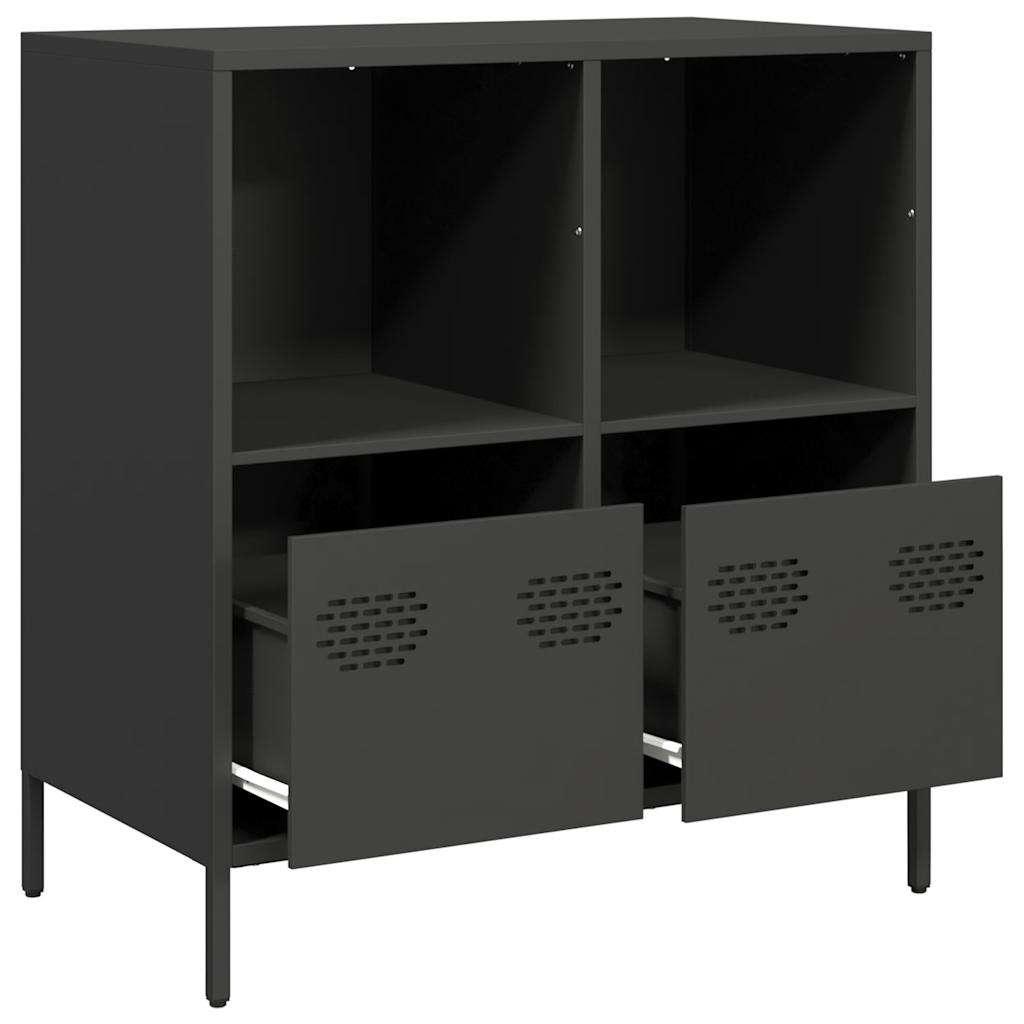 Oppbevaringskap svart 68x39x73,5 cm kaldvalset stål
