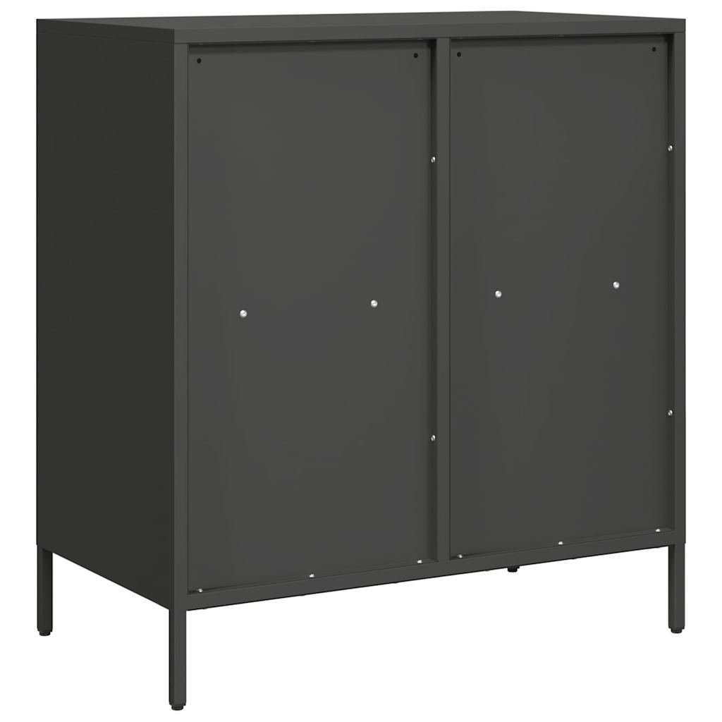 Oppbevaringskap svart 68x39x73,5 cm kaldvalset stål