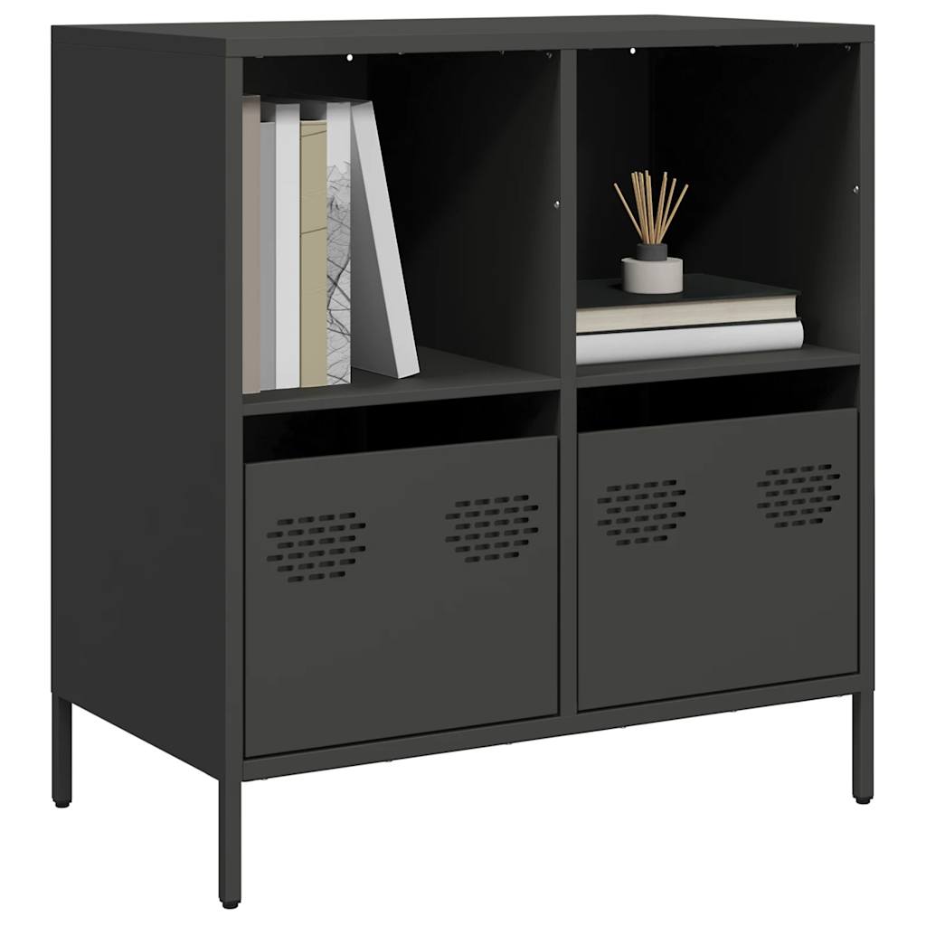 Oppbevaringskap svart 68x39x73,5 cm kaldvalset stål