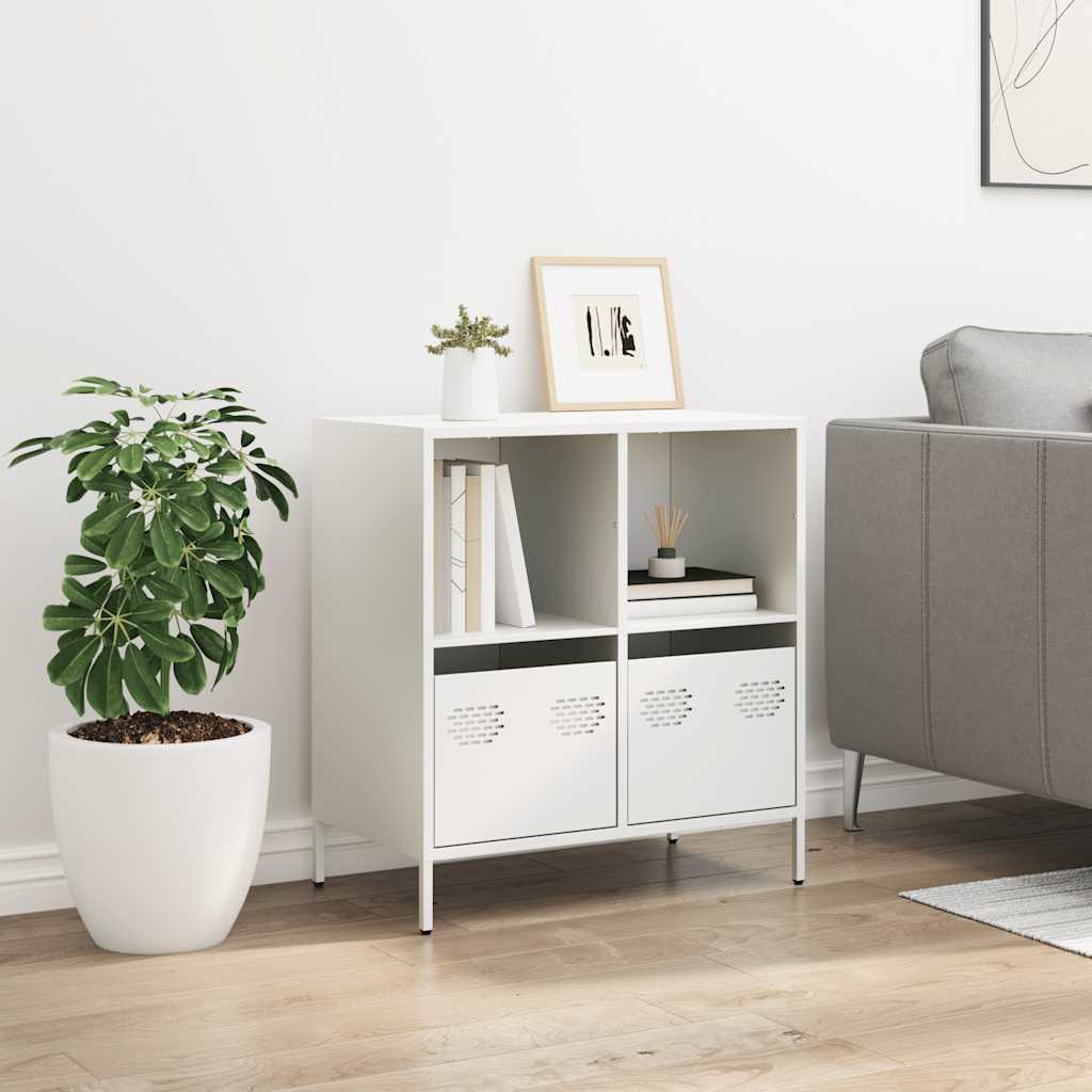 Skjenk hvit 68x39x73,5 cm kaldvalset stål
