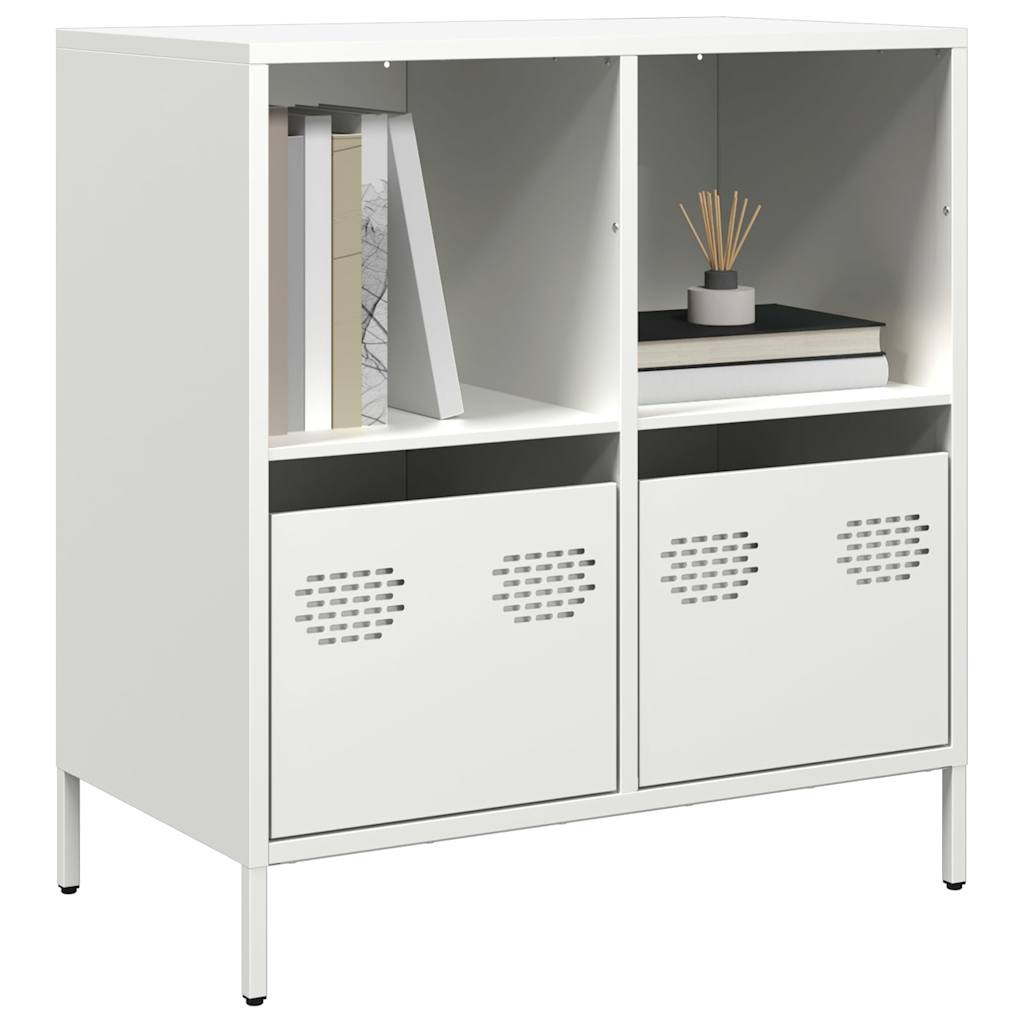 Skjenk hvit 68x39x73,5 cm kaldvalset stål