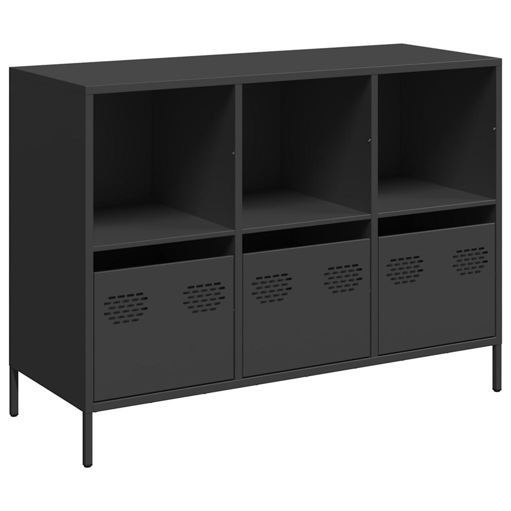 Skjenk svart 101,5x39x73,5 cm kaldvalset stål