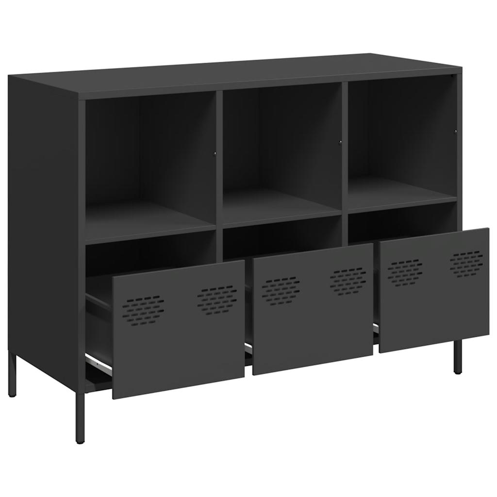 Skjenk svart 101,5x39x73,5 cm kaldvalset stål
