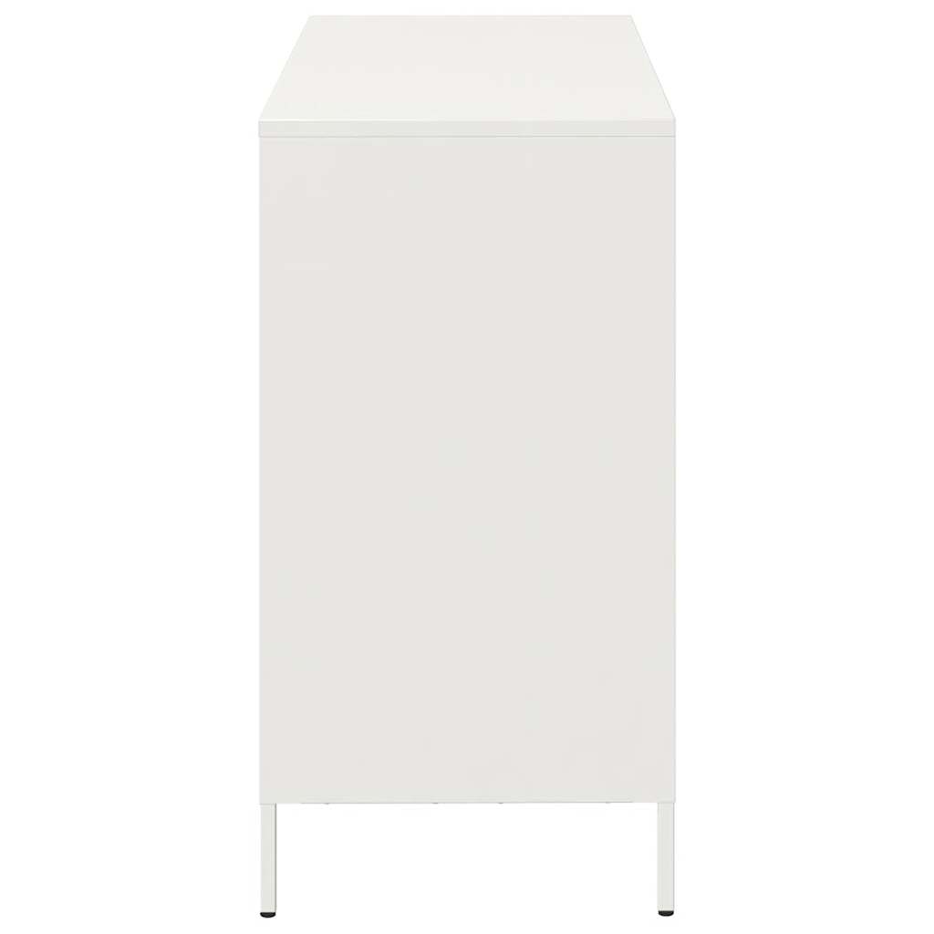 Skjenk hvit 101,5x39x73,5 cm kaldvalset stål