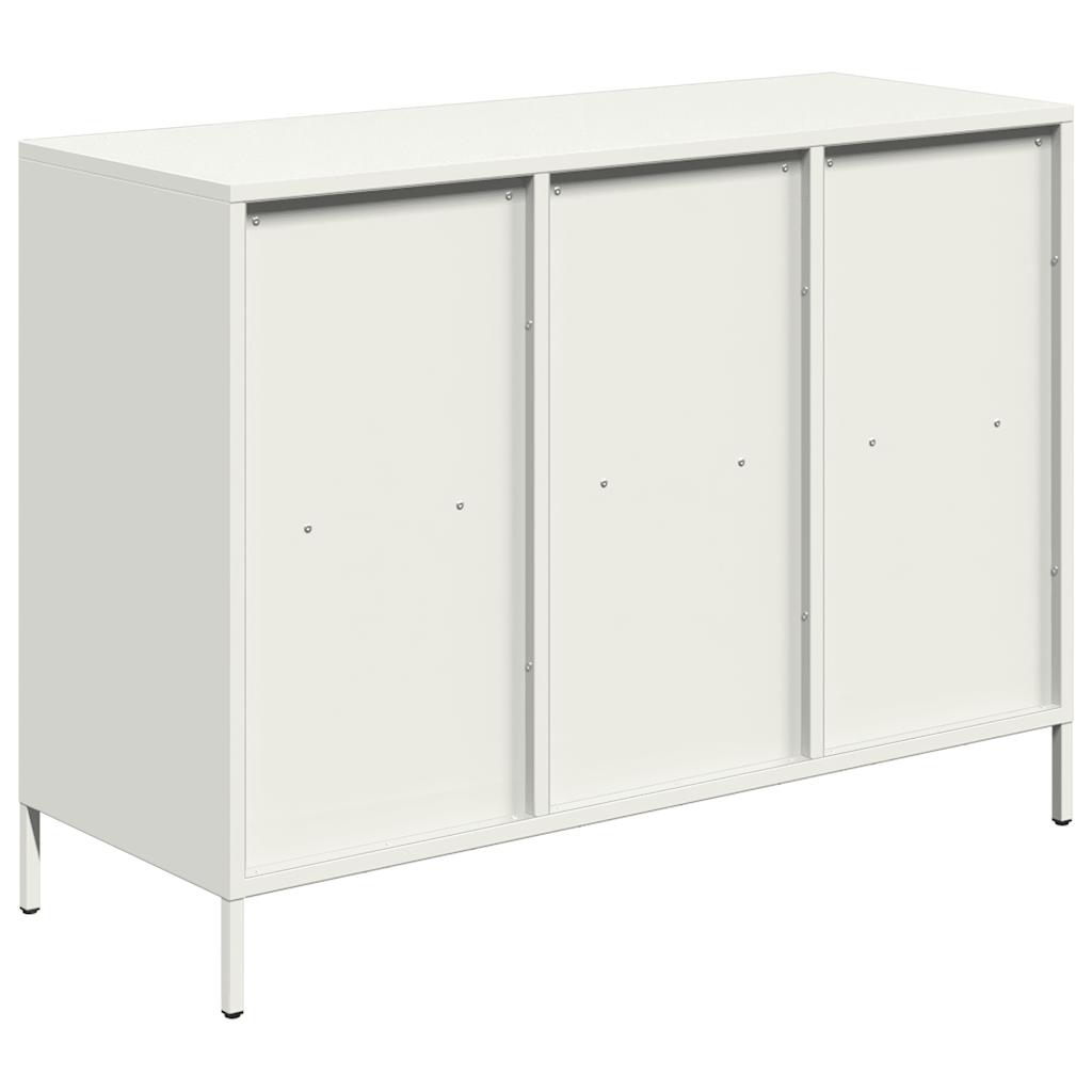 Skjenk hvit 101,5x39x73,5 cm kaldvalset stål