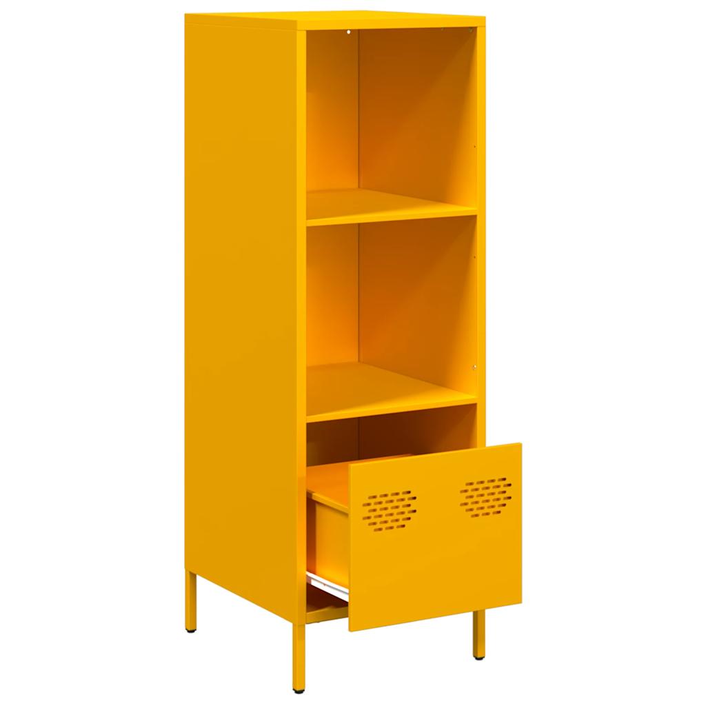 Highboard sennepsgul 35x39x103,5 cm stål