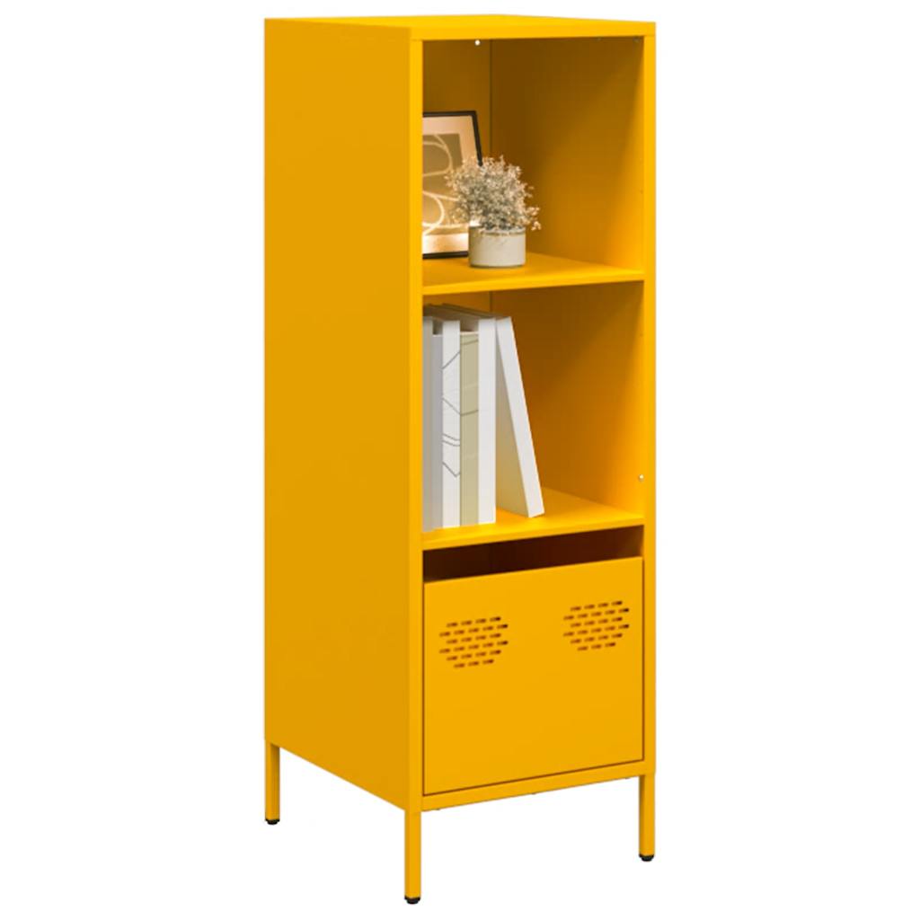 Highboard sennepsgul 35x39x103,5 cm stål