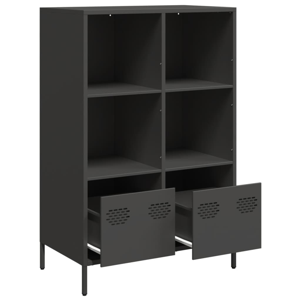 Highboard svart 68x39x103,5 cm stål