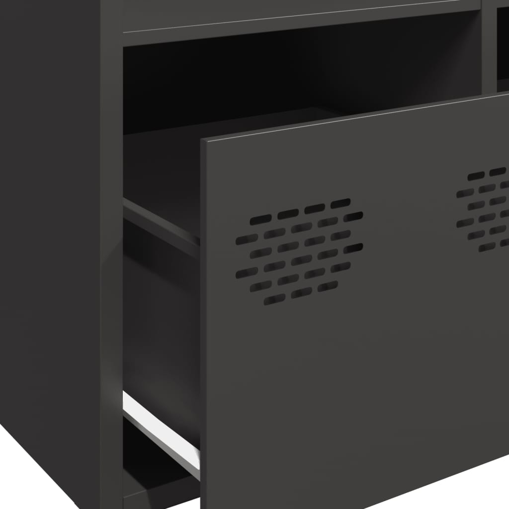 Highboard svart 68x39x103,5 cm stål