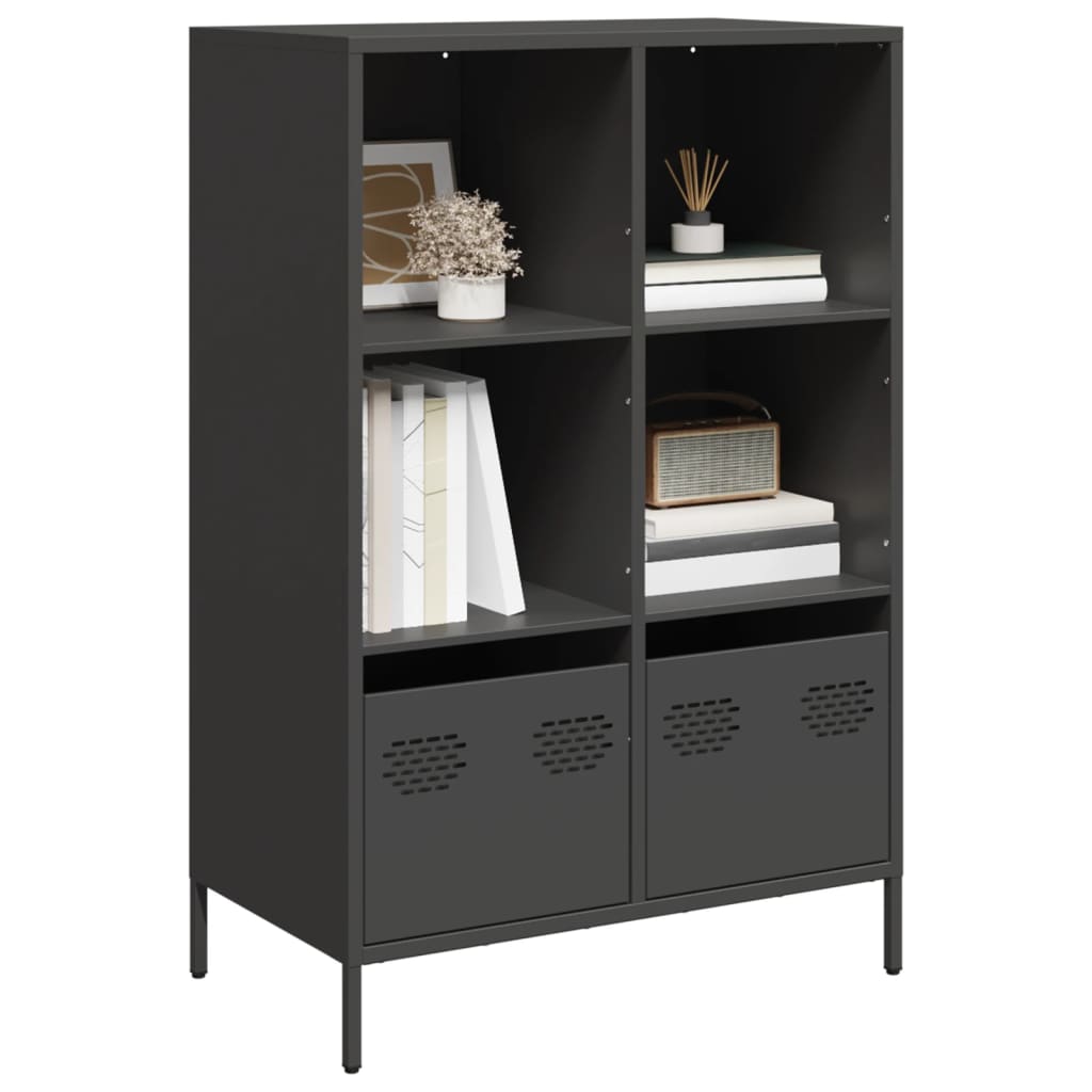 Highboard svart 68x39x103,5 cm stål