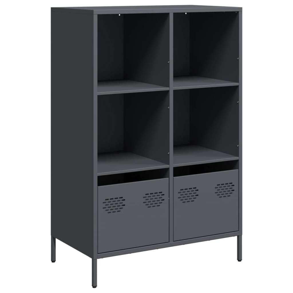 Highboard antrasitt 68x39x103,5 cm stål