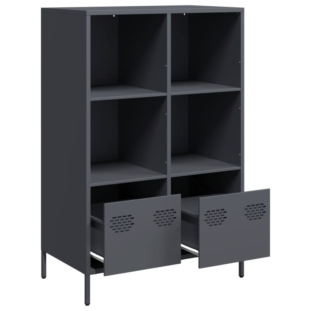 Highboard antrasitt 68x39x103,5 cm stål