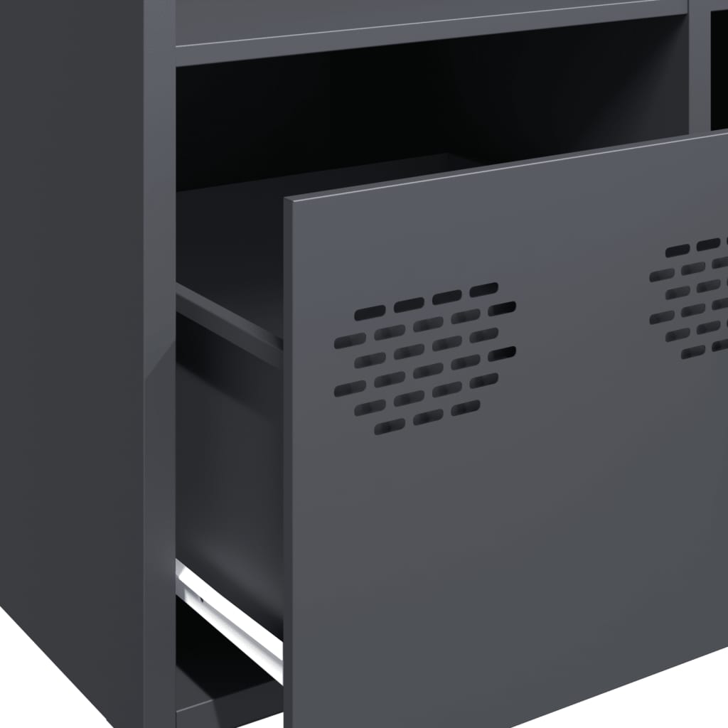 Highboard antrasitt 68x39x103,5 cm stål