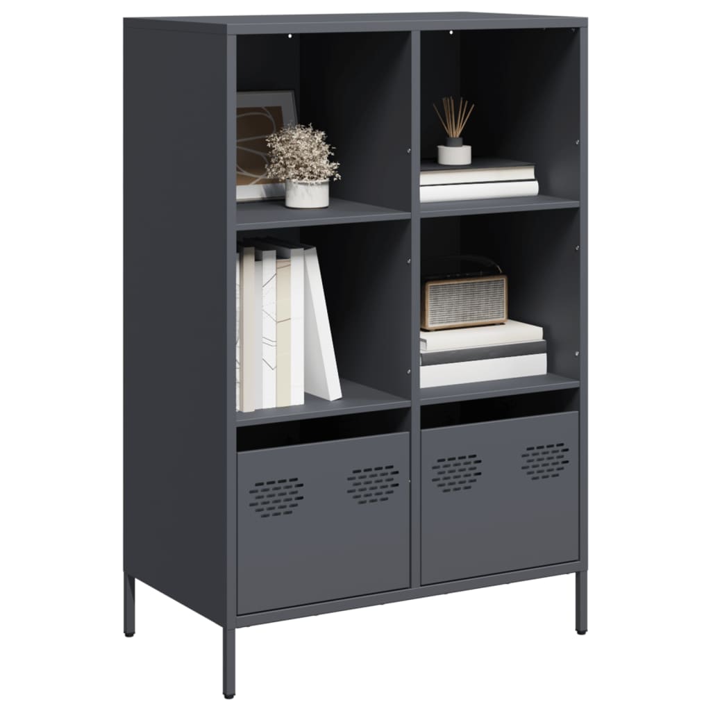 Highboard antrasitt 68x39x103,5 cm stål