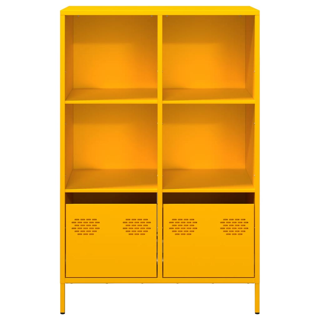Highboard sennepsgul 68x39x103,5 cm stål