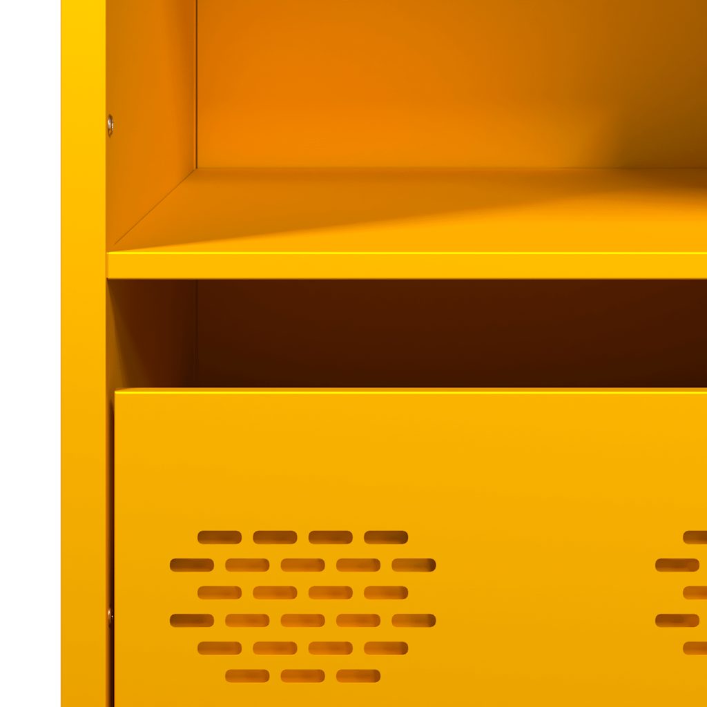 Highboard sennepsgul 68x39x103,5 cm stål