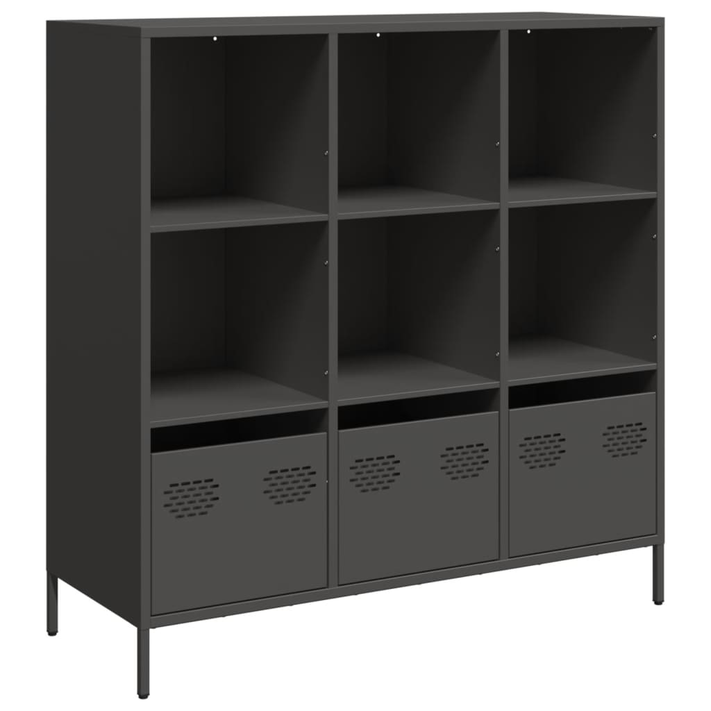 Highboard svart 101,5x39x103,5 cm stål