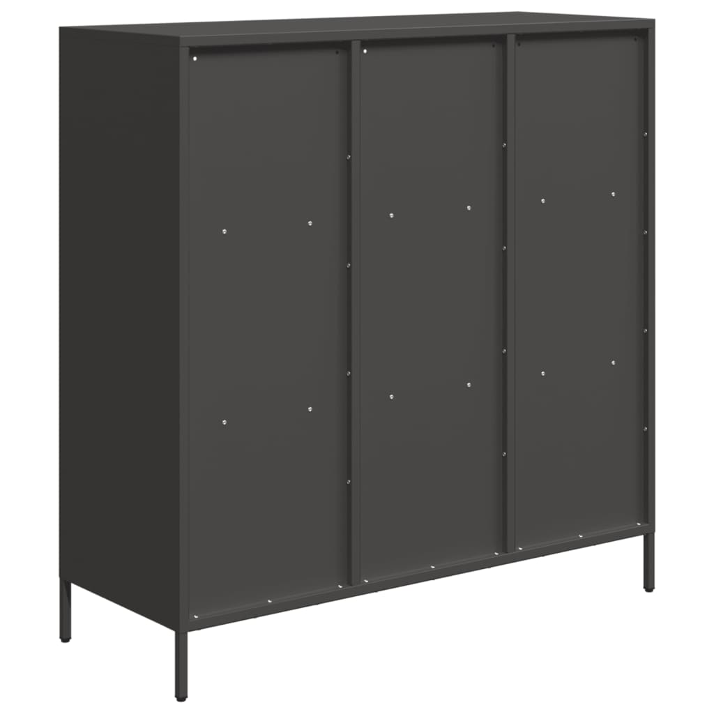 Highboard svart 101,5x39x103,5 cm stål