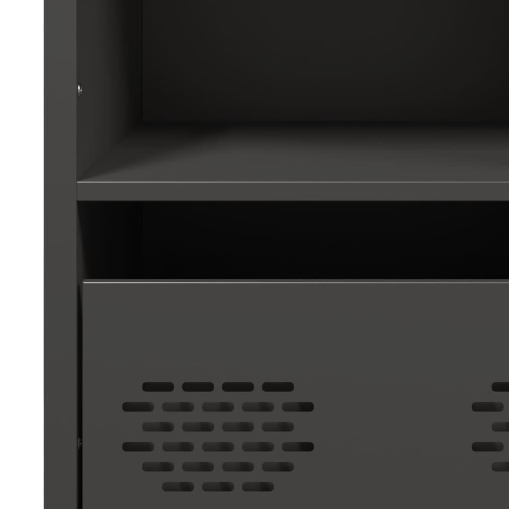Highboard svart 101,5x39x103,5 cm stål
