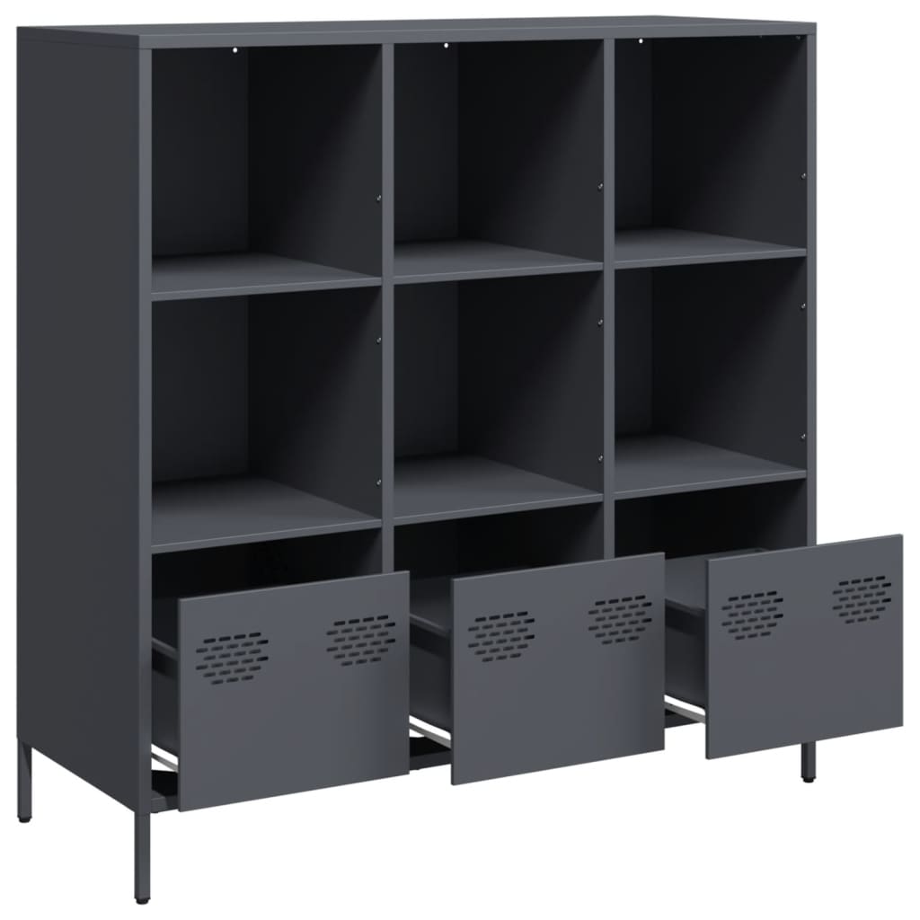 Highboard antrasitt 101,5x39x103,5 cm stål