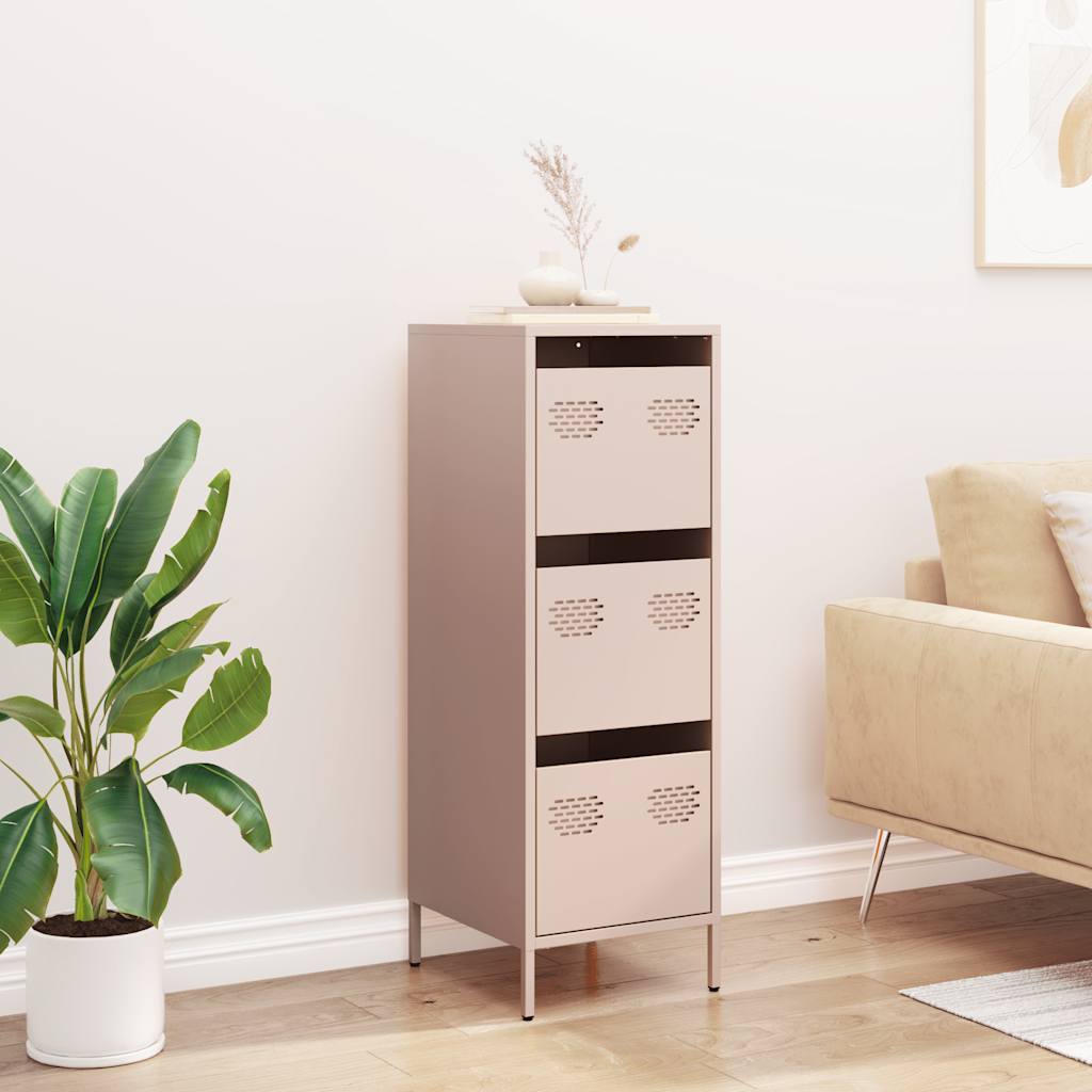 Highboard rosa 39x35x103,5 cm stål