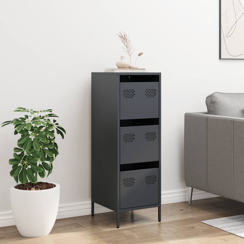Highboard antrasitt 39x35x103,5 cm stål