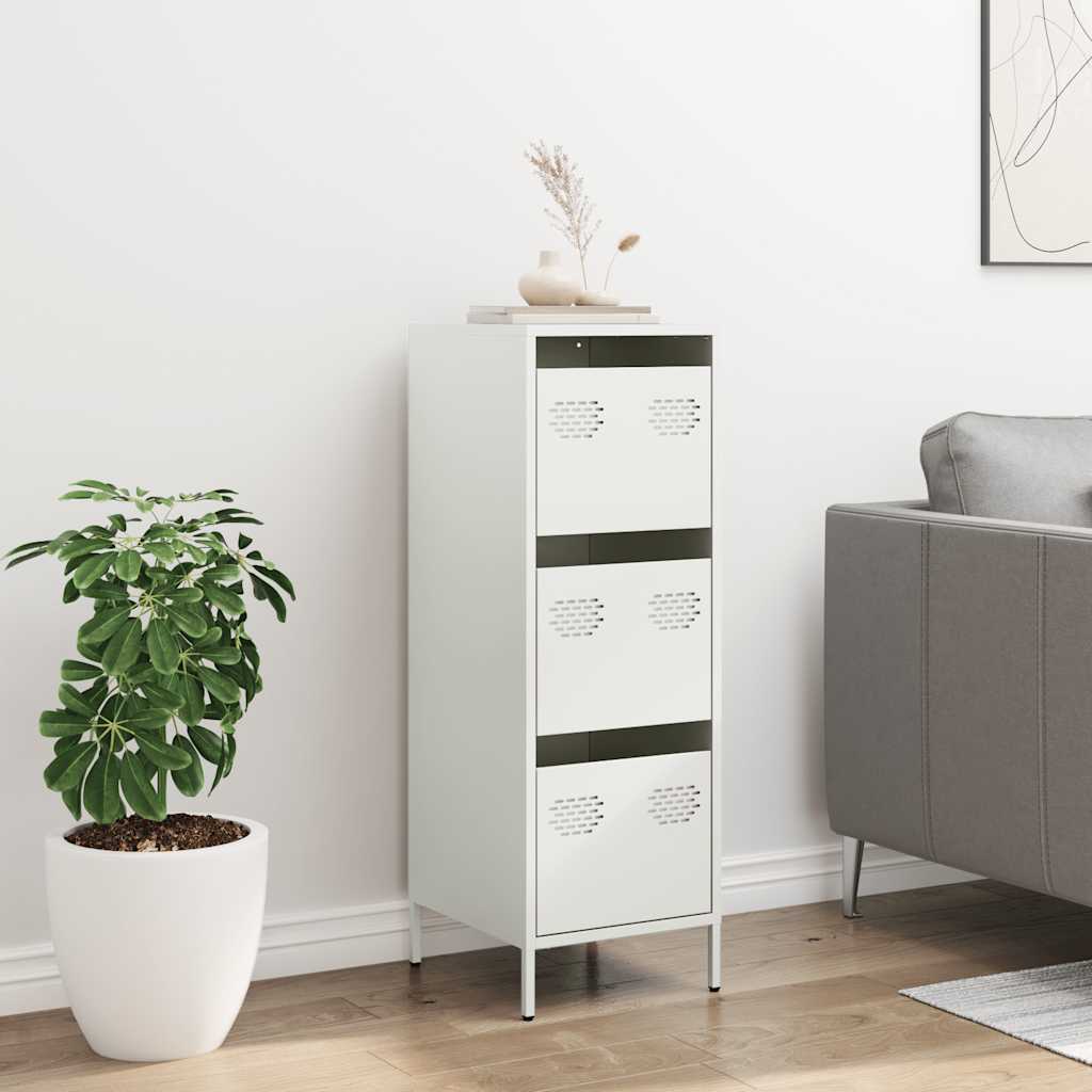 Highboard hvit 39x35x103,5 cm stål