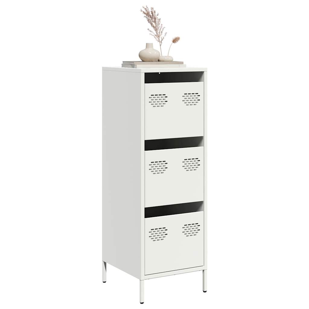 Highboard hvit 39x35x103,5 cm stål