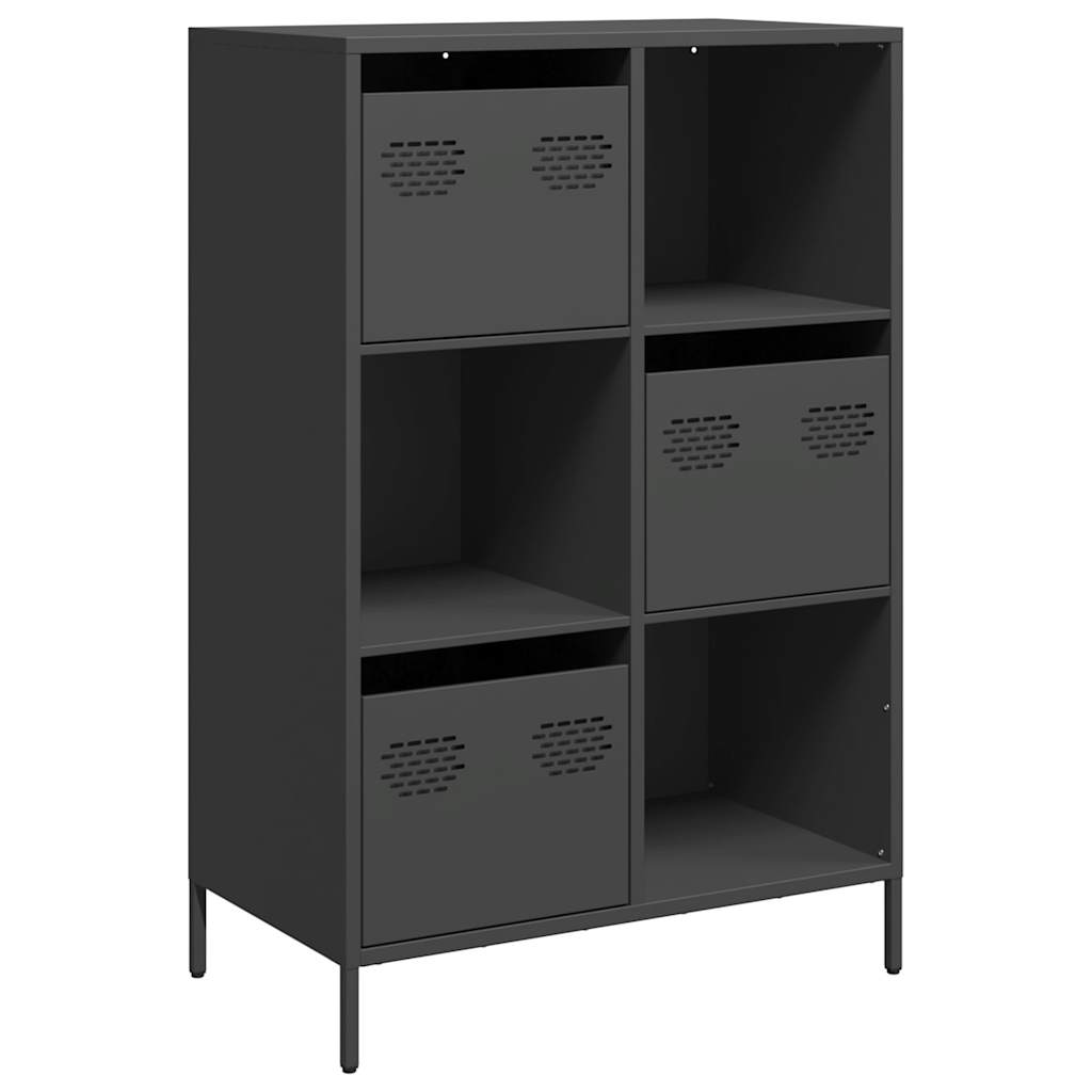Highboard svart 68x39x103,5 cm stål