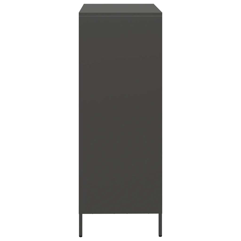 Highboard svart 68x39x103,5 cm stål