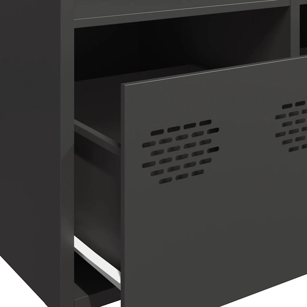 Highboard svart 68x39x103,5 cm stål