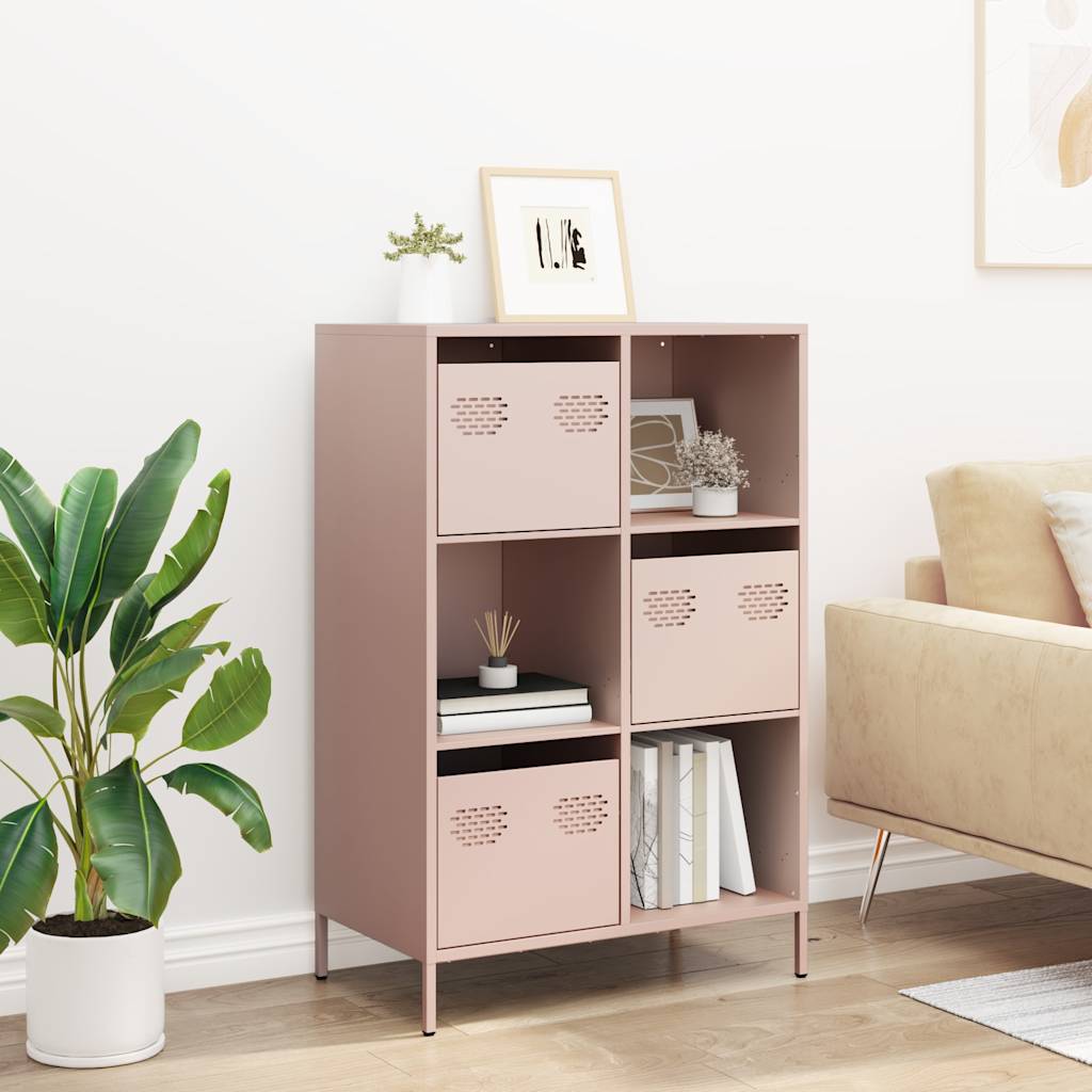 Highboard rosa 68x39x103,5 cm stål