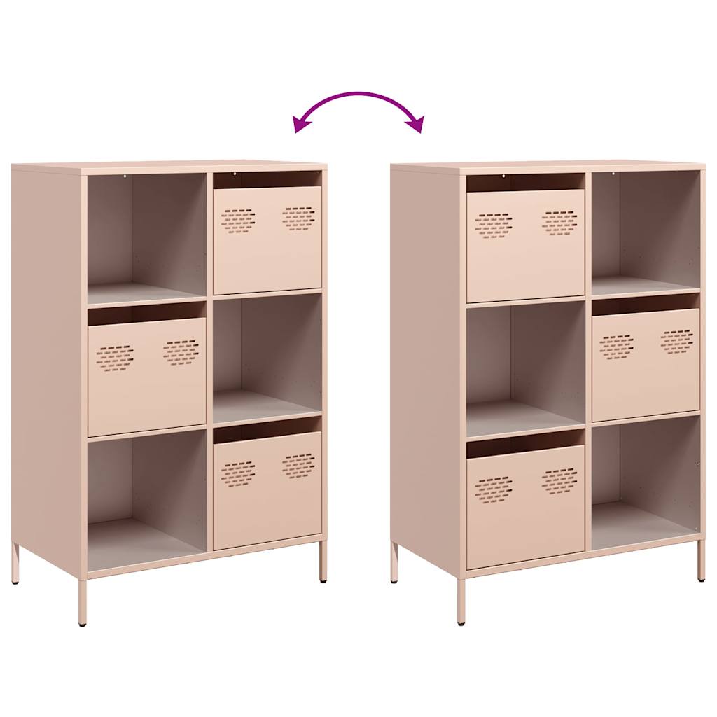 Highboard rosa 68x39x103,5 cm stål