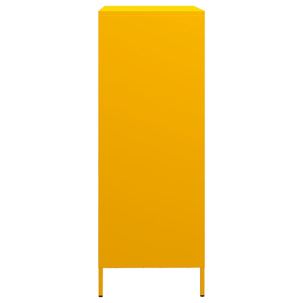 Highboard sennepsgul 68x39x103,5 cm stål