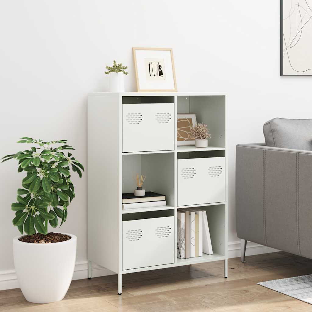 Highboard hvit 68x39x103,5 cm stål