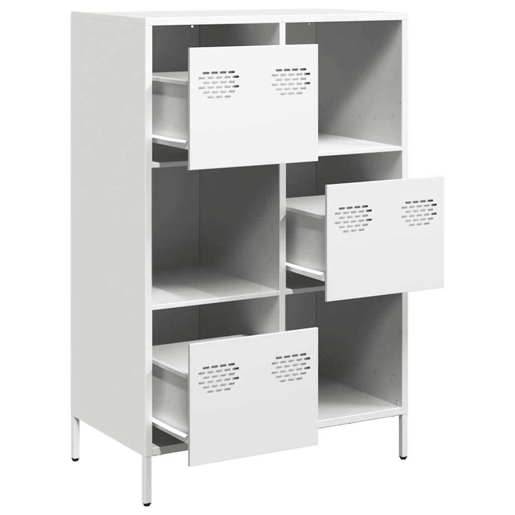 Highboard hvit 68x39x103,5 cm stål