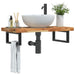 Servanthylle veggmontert stål og heltre akasie