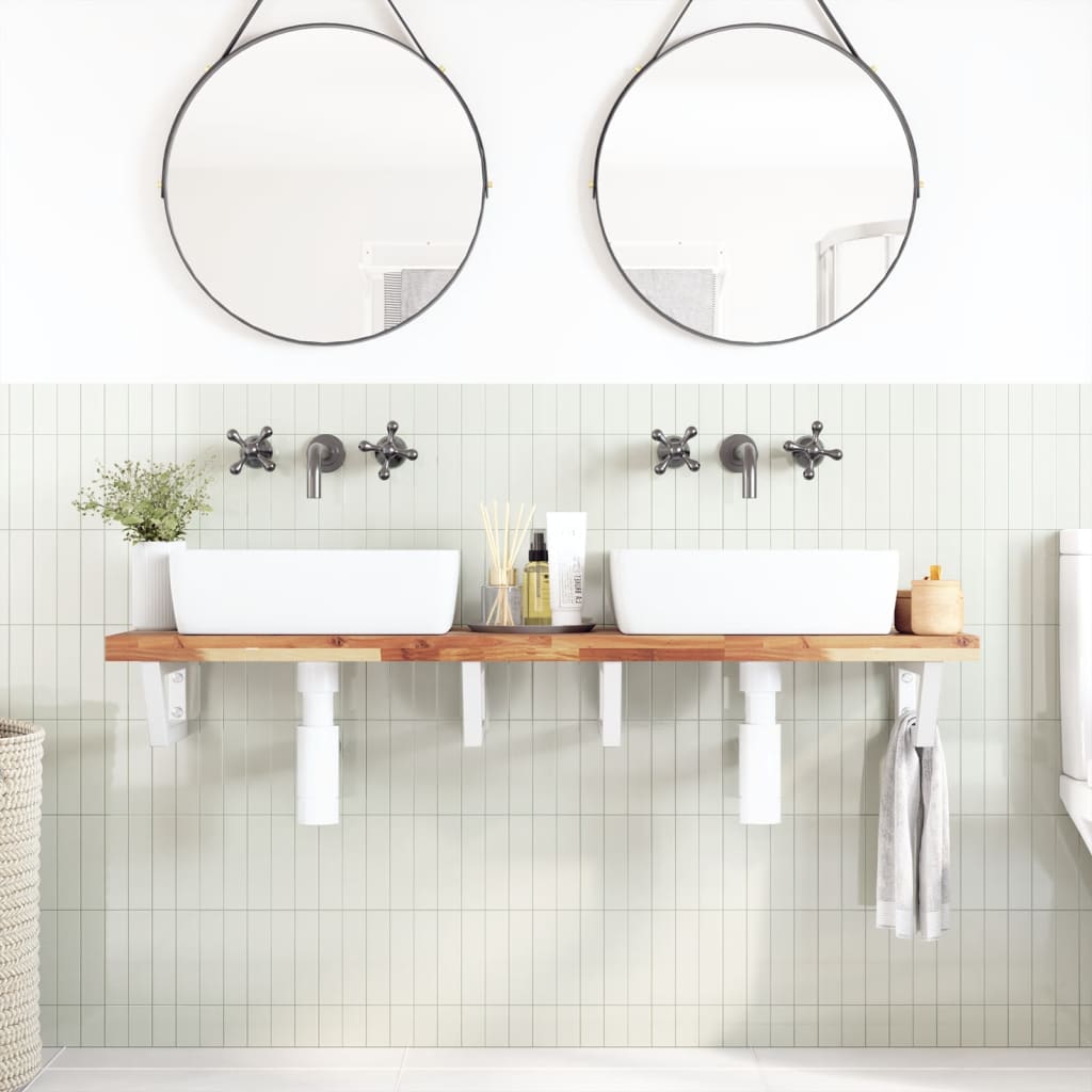 Servanthylle veggmontert stål og heltre akasie