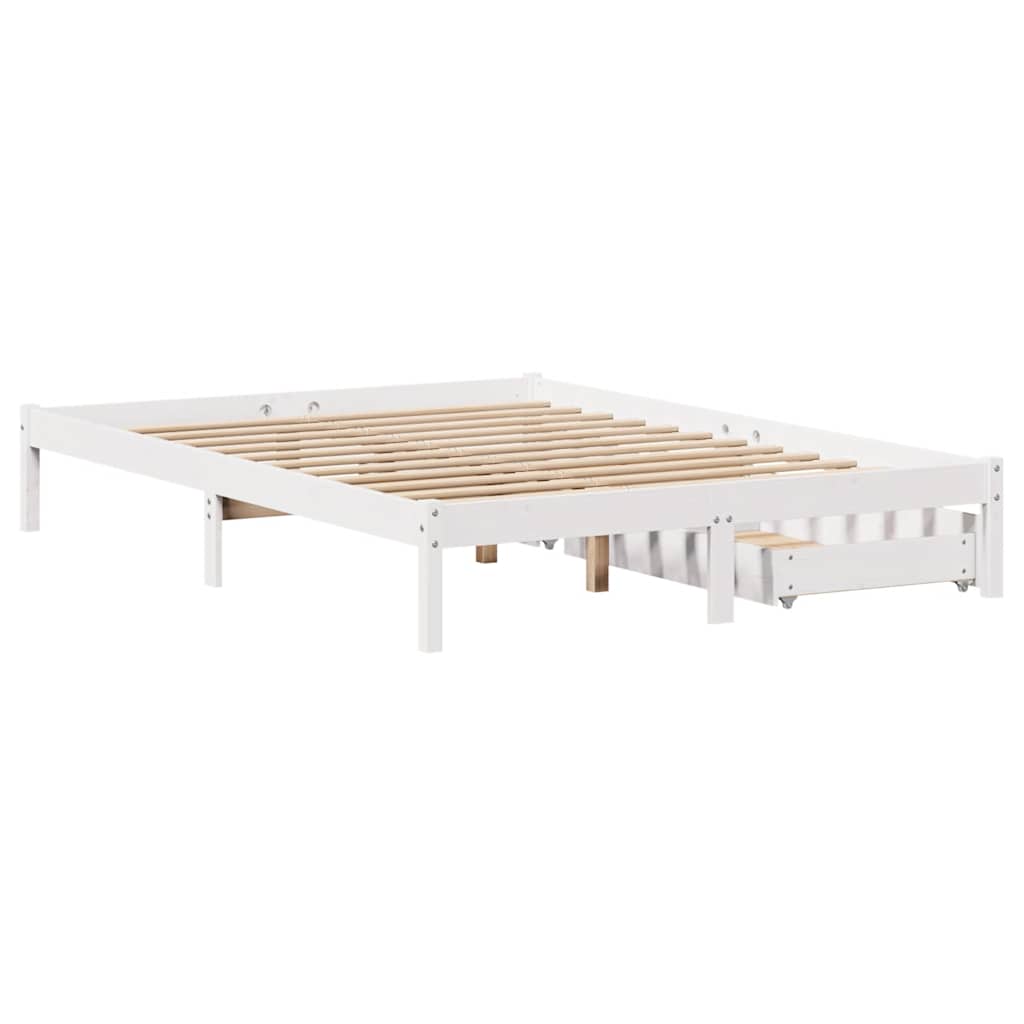 Sengeramme uten madrass hvit 135x190 cm heltre furu