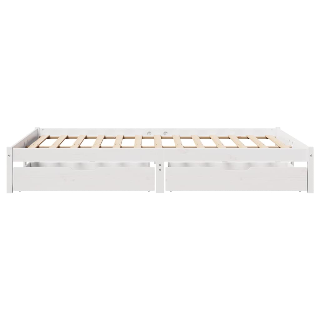 Sengeramme uten madrass hvit 140x190 cm heltre furu