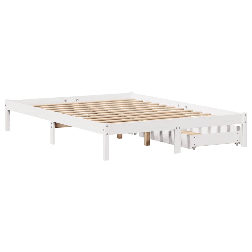 Sengeramme uten madrass hvit 140x190 cm heltre furu
