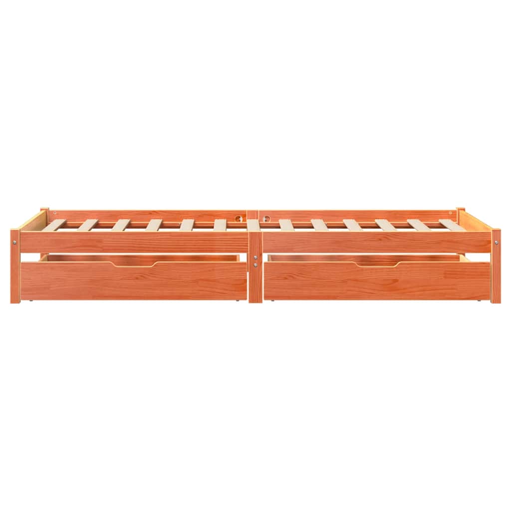 Sengeramme uten madrass voksbrun 75x190 cm heltre furu