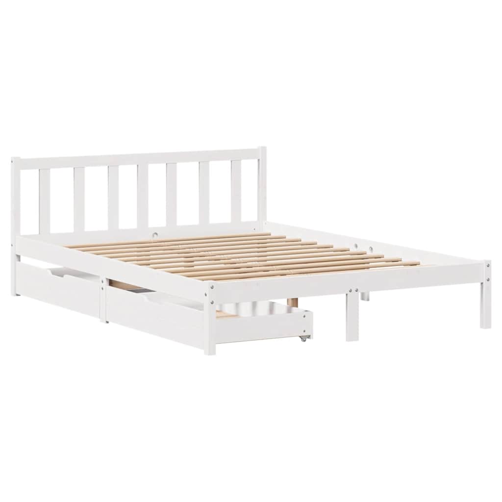Sengeramme uten madrass hvit 120x190 cm heltre furu