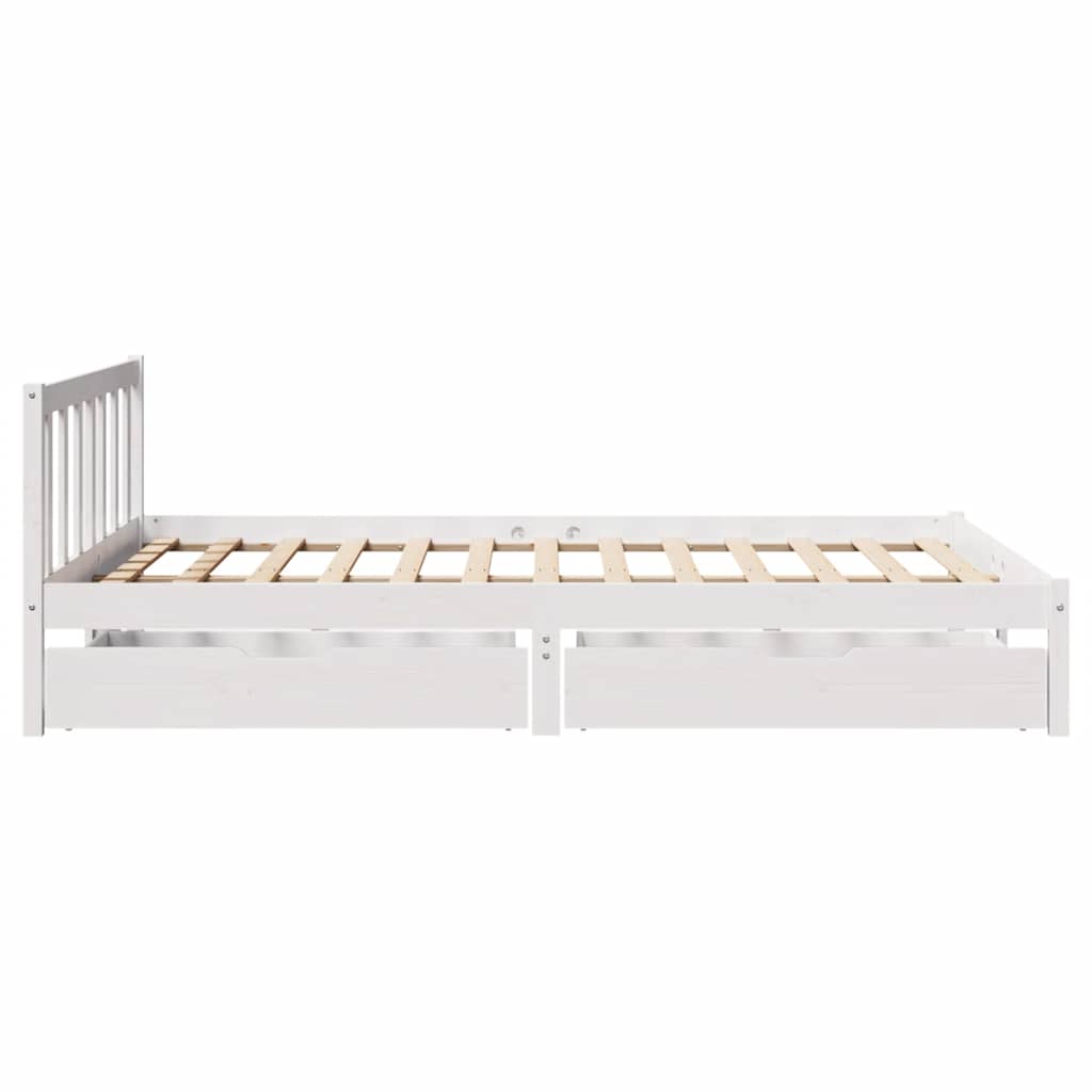 Sengeramme uten madrass hvit 120x190 cm heltre furu