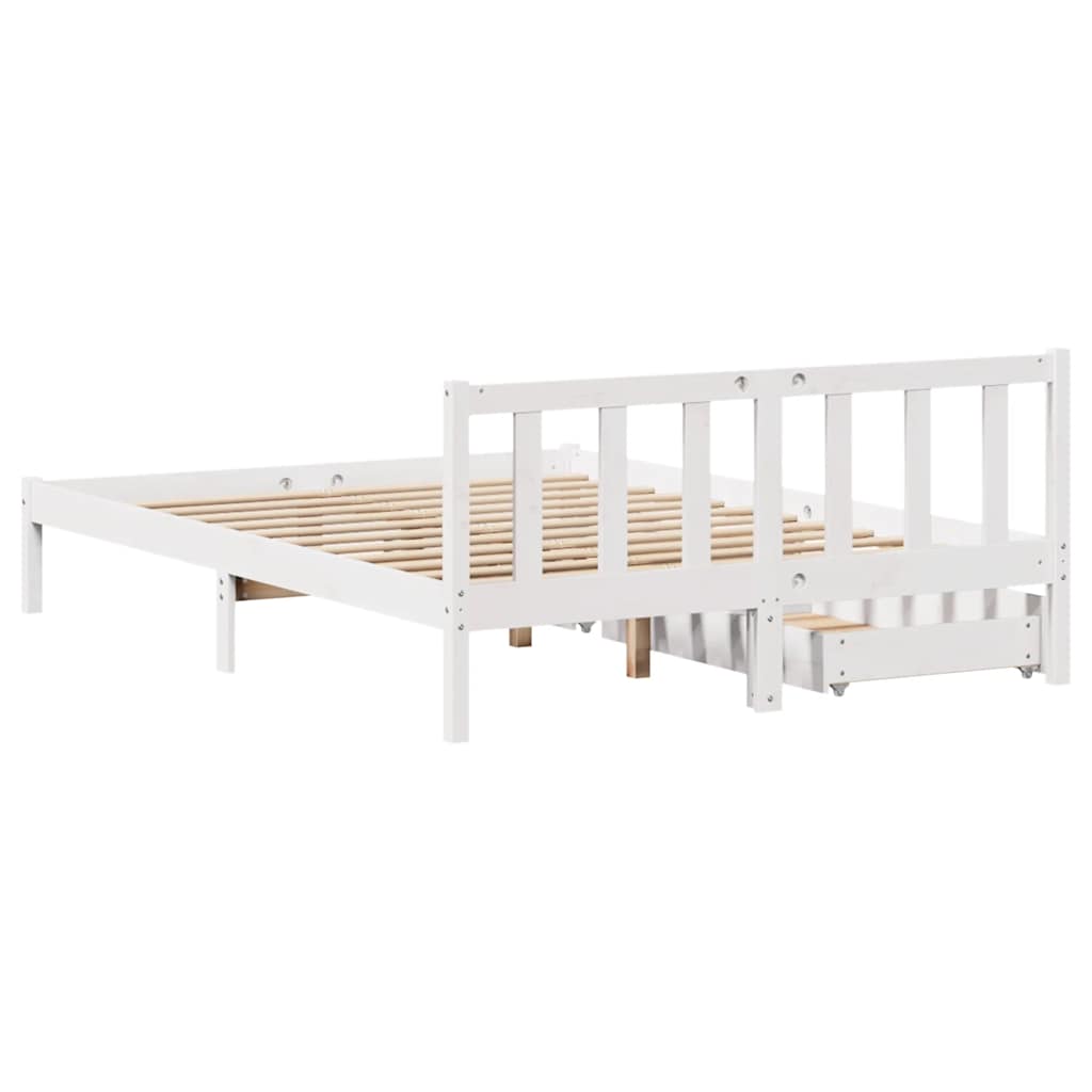 Sengeramme uten madrass hvit 120x190 cm heltre furu