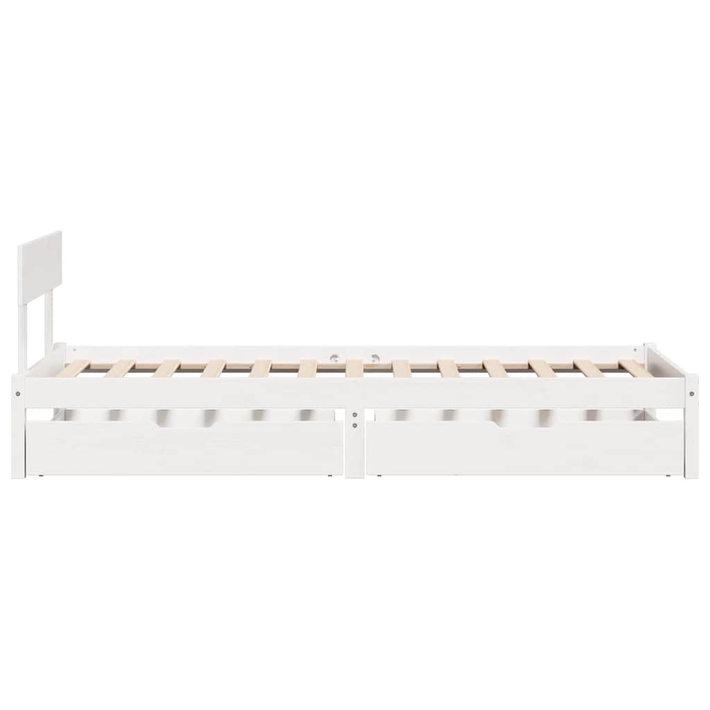Sengeramme uten madrass hvit 90x190 cm heltre furu