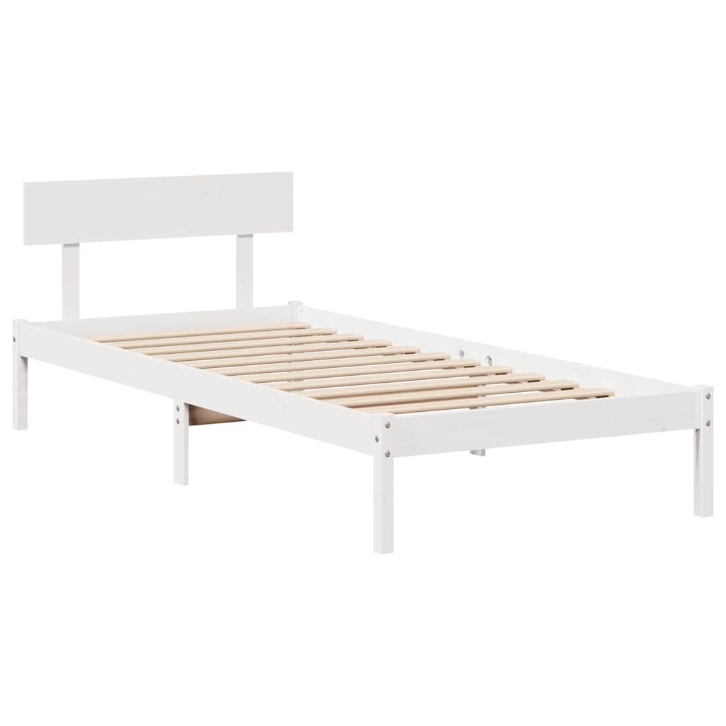 Sengeramme uten madrass hvit 90x190 cm heltre furu