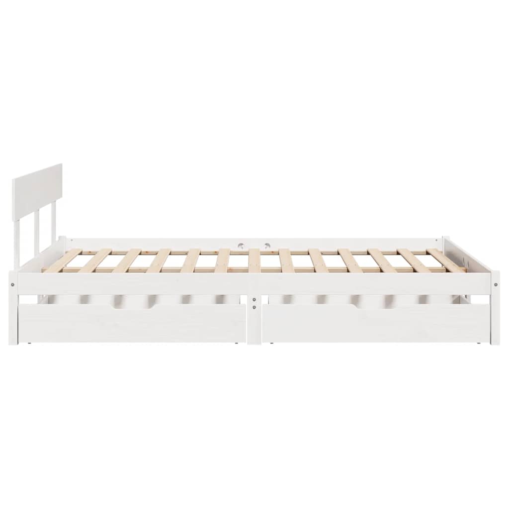 Sengeramme uten madrass hvit 120x190 cm heltre furu