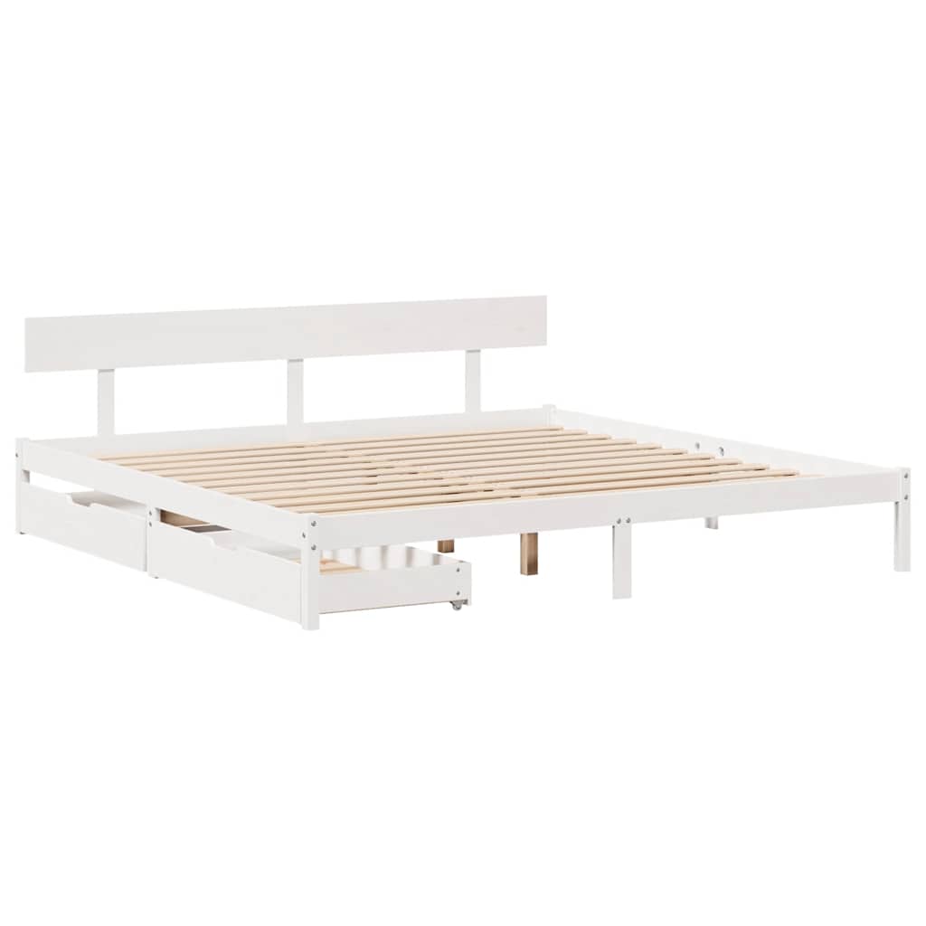 Sengeramme uten madrass hvit 180x200 cm heltre furu