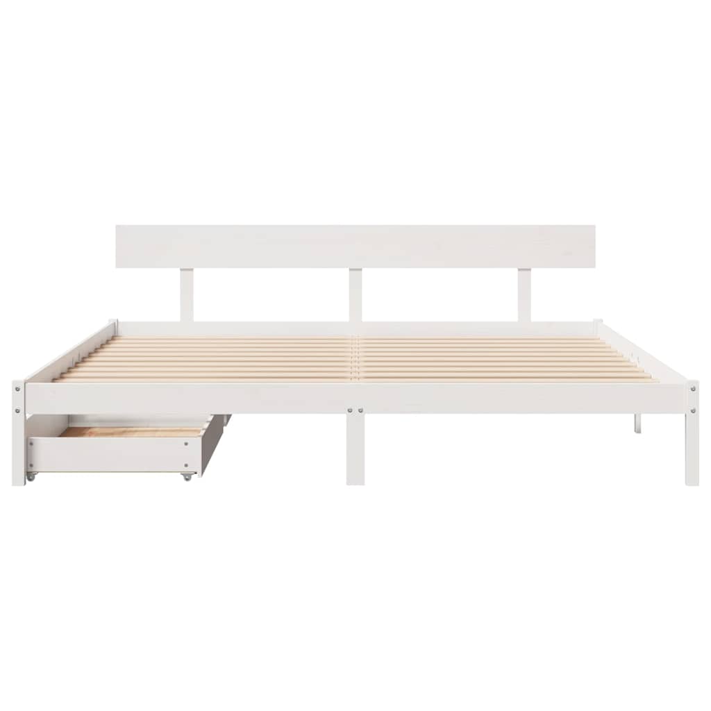 Sengeramme uten madrass hvit 180x200 cm heltre furu